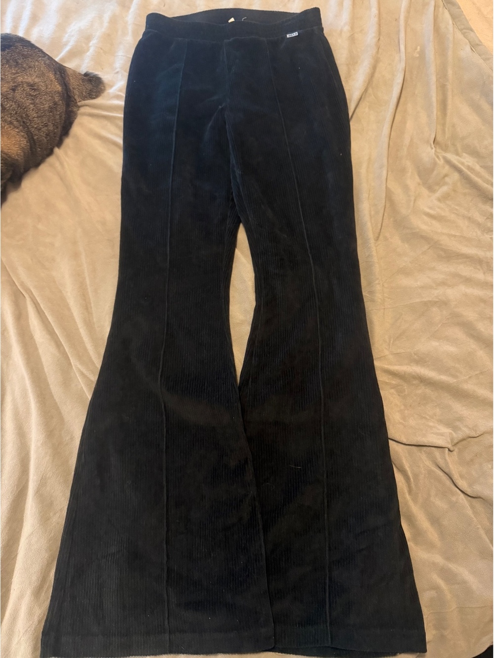 Aerie Black Corduroy Flared Pants Size S Long